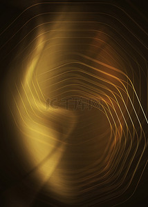 圆角多边形抽象金色光效线条背景