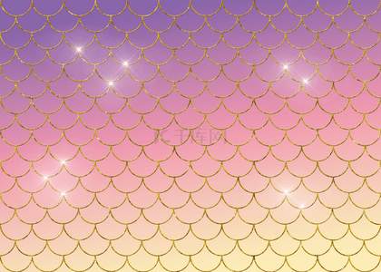 彩色美人鱼鳞花纹