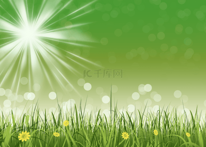 复活节草地背景图片_绿色光斑光芒散射光复活节草地