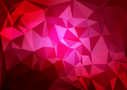 低多边三角形渐变红背景红色低多边三角形抽象烟雾红蓝背景蓝黄红撞色