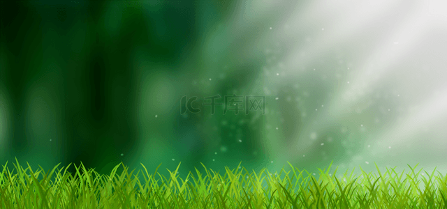 绿色光晕背景背景图片_春天绿色森林光效花卉背景
