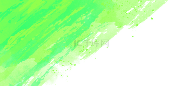 绿色泼墨笔刷抽象水彩背景