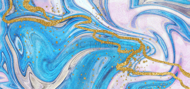 蓝色金沙背景背景图片_抽象流动蓝色金沙大理石背景