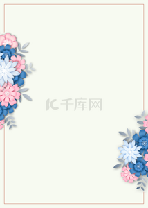 浅色创意花卉线框背景
