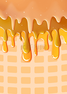 冰淇淋卡通背景背景图片_卡通的冰淇淋融化场景