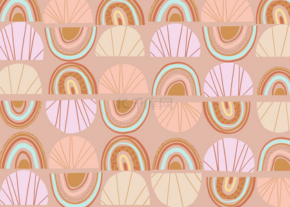 半圆弧抽象几何背景