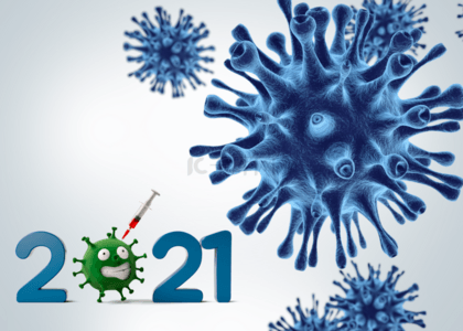 蓝色新冠病毒背景图片_蓝色新冠病毒疫情2021
