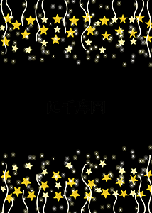 金色星星发亮闪烁星光繁星背景