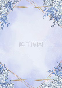 婚礼边框花朵背景图片_蓝紫色玫瑰花朵背景