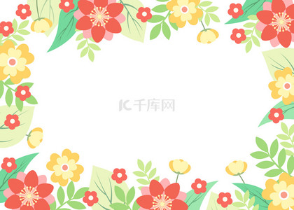 春天桌面背景背景图片_彩色红绿黄色春天花卉背景
