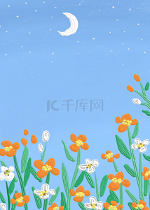 小花朵油画质感背景