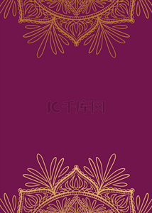紫色时尚金色花纹边框背景