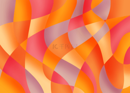 橙色红色抽象彩色曲线背景