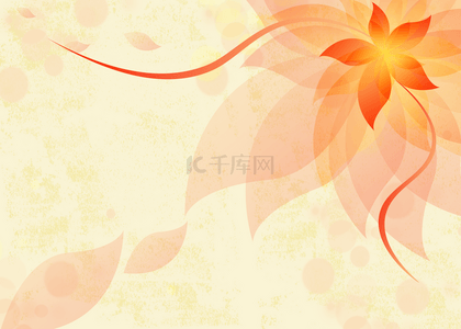花卉几何背景背景图片_红黄色几何花卉抽象背景