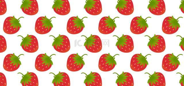 红色草莓水果平铺白色背景