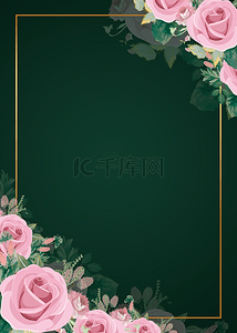 汉风店标logo背景图片_深色底粉色花朵花卉背景