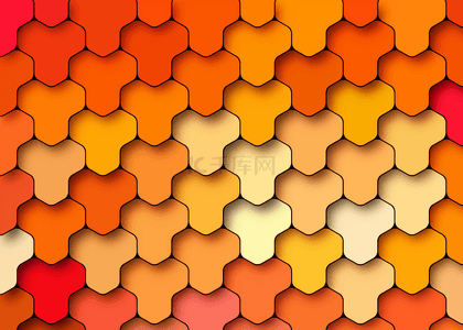 简约立体几何背景图片_暖色创意几何积木堆集背景