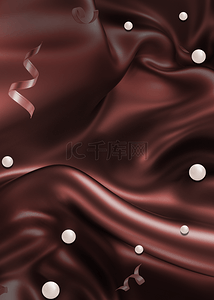 布匹丝绸背景图片_巧克力色的丝绸丝带渐变背景