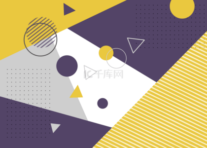 黄色紫色孟菲斯几何抽象背景