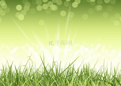渐绿色背景图片_绿色光斑光芒散射光复活节草地
