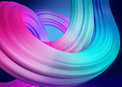 抽象3d线条背景图片_渐变蓝紫色3d立体空间线条背景