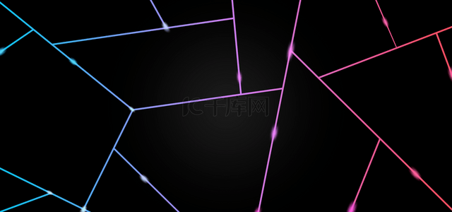 黑色缩放背景背景图片_蓝紫色黑色霓虹光金线抽象背景
