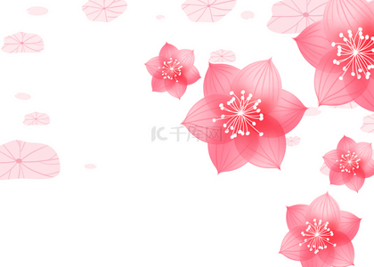 夏季折扣背景图片_简单粉色花朵背景