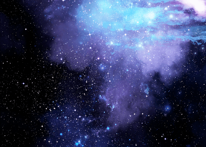 银河星云背景图片_蓝色星云星空背景