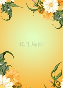 黄色花卉植物背景
