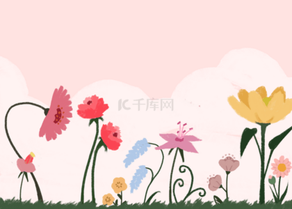 粉色夏季抽象花卉背景