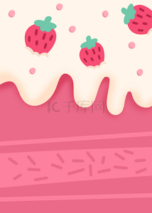 圆形流体背景图片_粉色草莓流体水果背景