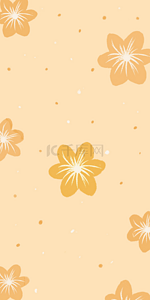 坨黄色背景可爱的花朵手机壁纸