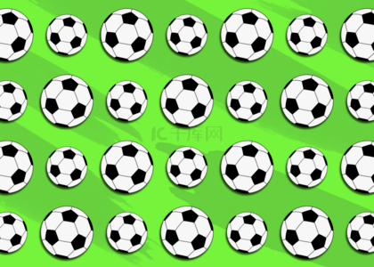 卡通球类运动背景图片_绿色卡通足球无缝隙背景