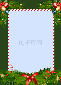 绿色边框圣诞节节日背景