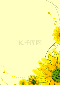 向日葵花背景背景图片_时尚黄色丛林向日葵花壁纸