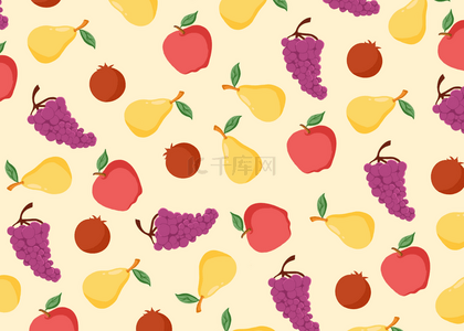 夏季梨子水果平铺背景