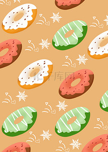 可爱甜品零食背景图片_多彩甜甜圈甜品零食可爱背景