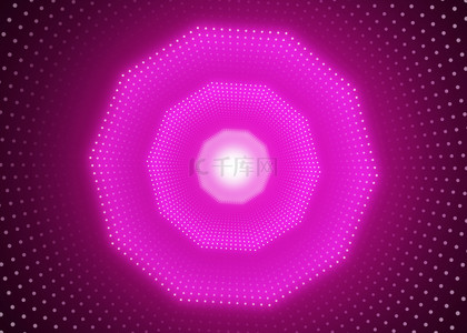 圆环光效背景图片_亮紫色圆环光效多边形