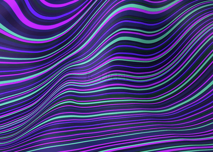 立体抽象背景图片_3d立体抽象波浪青紫色线条背景