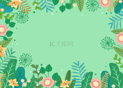 春天桌面背景背景图片_绿色户外野花山茶花花卉