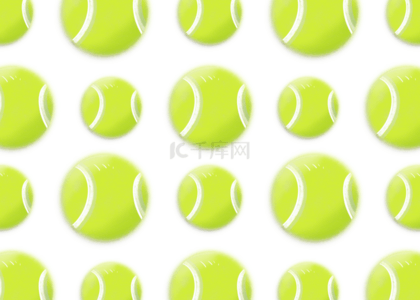 卡通球类运动背景图片_绿色卡通网球无缝隙背景