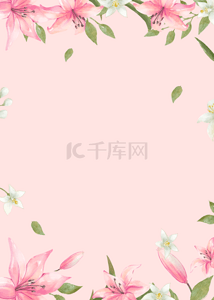 粉色香水百合花背景