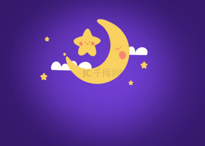 卡通夜空背景画