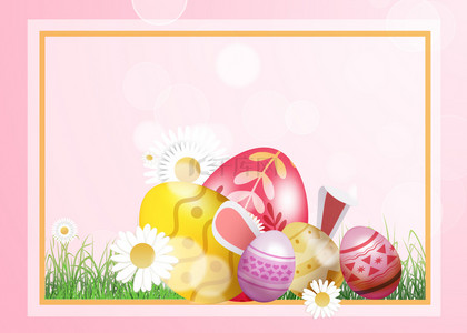 粉色的复活节彩蛋背景素材
