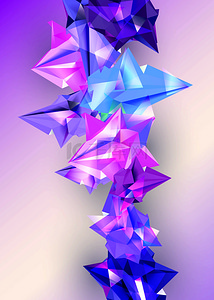 彩色紫色蓝色山蓝色几何图形三角形