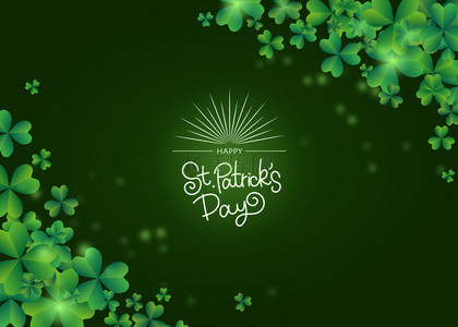 圣帕特里克节日背景图片_节日圣帕里克绿色三叶草创意背景