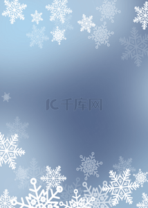 几何冬季背景图片_蓝色渐变雪花几何创意冬季背景