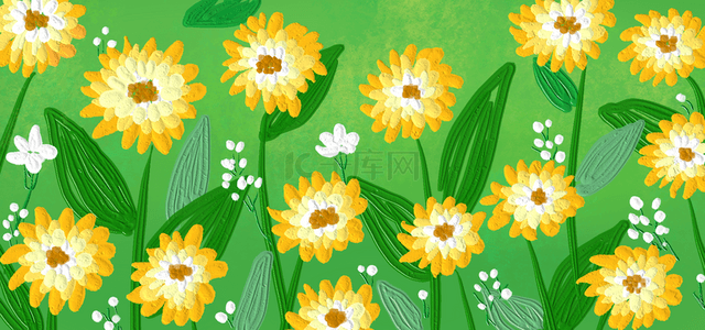 油画纹理向日葵花朵背景
