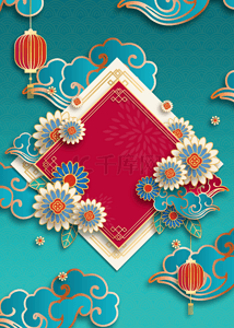 素材物件背景图片_新年中国风格金色描边背景