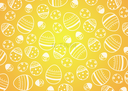 复活节彩蛋金黄色背景插图